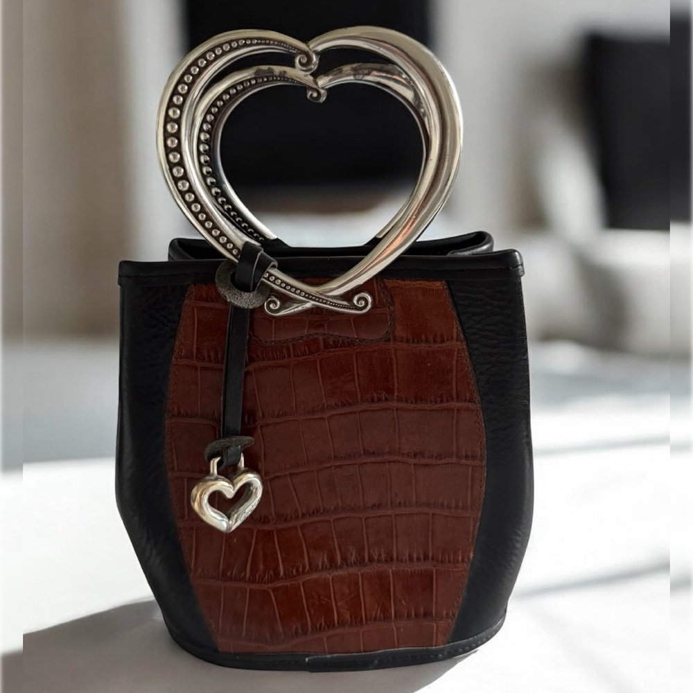 Brighton Corazon Leather Handbag Heart Handle